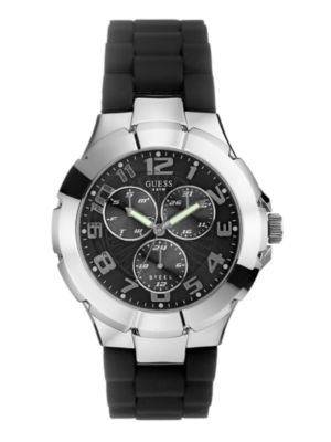 BLACK CROCO STRAP WATCH_