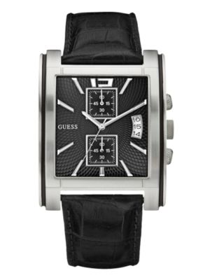 BLACK LEATHER STRAP WATCH_